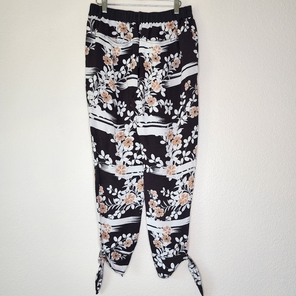 Anthropologie Elevenses Black High Rise Ankle Tie Tapered Jogger Pants - Picture 4 of 7